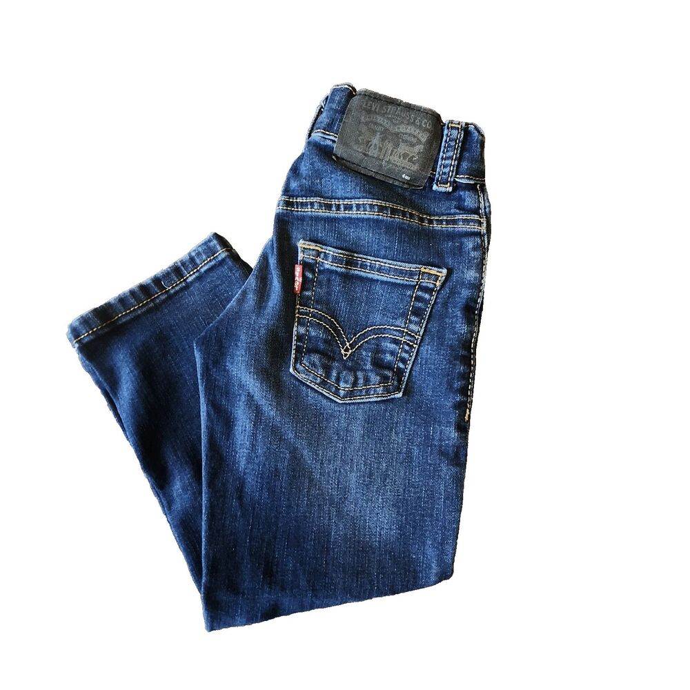 Levi's Unisex Kids Size 4 Reg 511 Slim Fit Denim Blue Jeans Adjustable Waist
